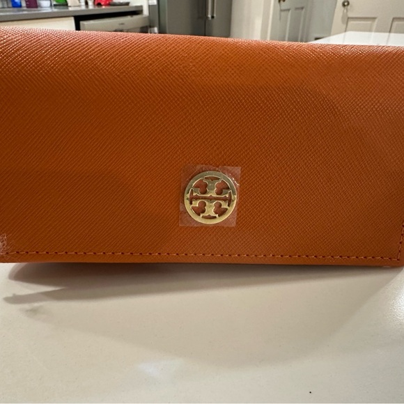 Tory Burch Accessories - Tory Burch Orange Leather glasses case